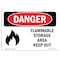Signmission OSHA Sign, 12" Height, Rigid Plastic, Flammable Storage Area Keep Out, Landscape, 1218-L-1256 OS-DS-P-1218-L-1256 - alternate 1